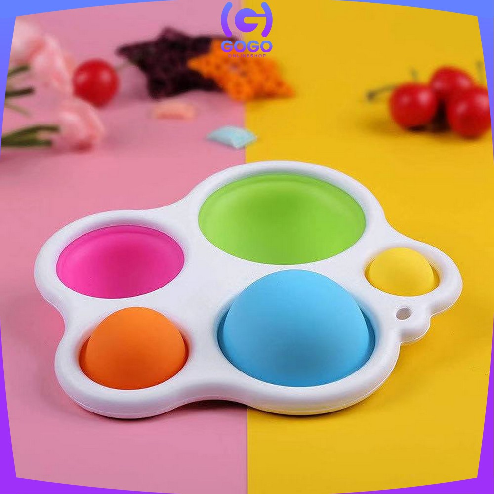 GOGO-M169 Mainan Anak Bayi Pop It Rainbow Fidget Popit Gantungan Kunci Push Pop It / Baby Toys Pop Its