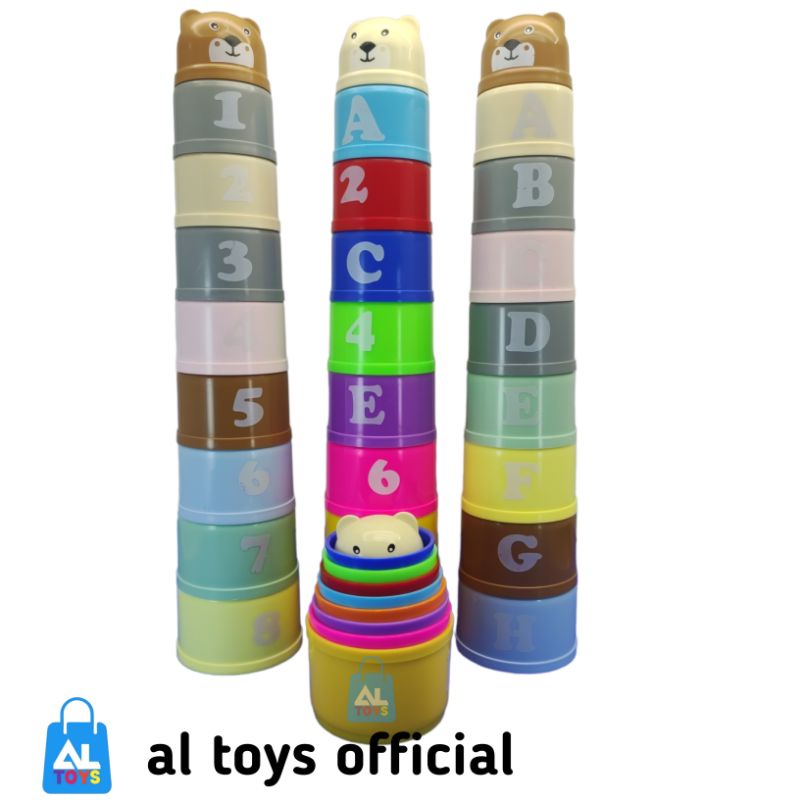 MAINAN EDUKASI STACK CUP TOWER MAINAN STACK CUP SUSUN MAINAN MENGENAL WARNA ANGKA HURUF