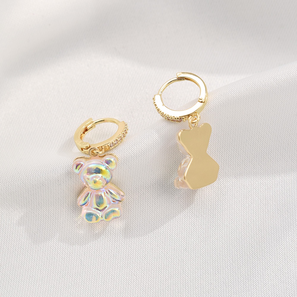 Anting Juntai Liontin Gummy Bear Bahan Akrilik Warna Permen Pelangi Gaya Korea Untuk Wanita