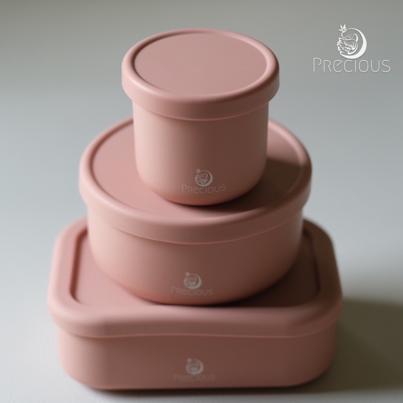 Precious Premium Round Big Silicone Food Storage Container | Lunch Box | Tempat Penyimpanan Makanan Bulat