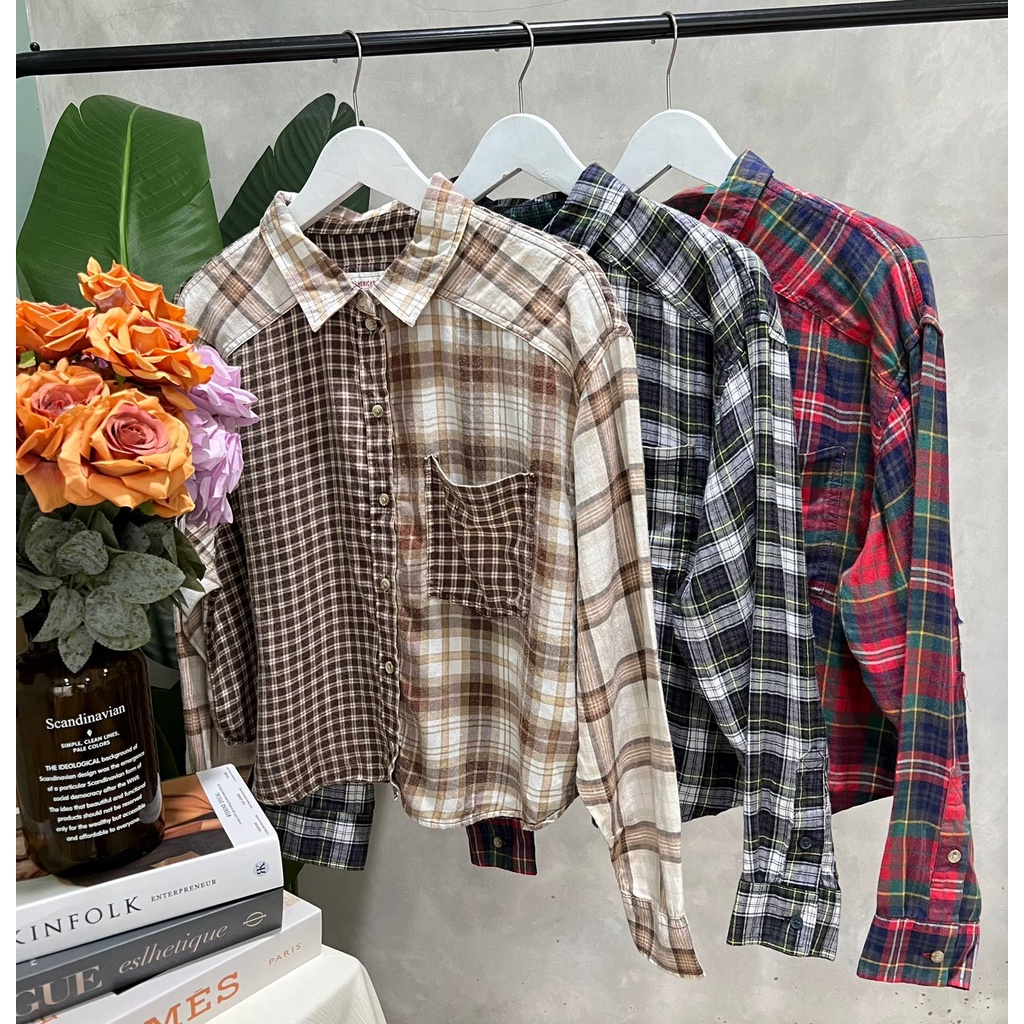 Ae soft flanel blouse