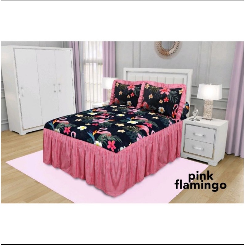 Sprei Rumbai California Pink Flamingo King 180x200 cm
