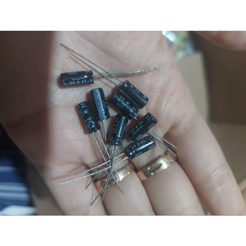 Elco 0.47/50 0.47uF/50 0.47/50V 0.47uF/50V 0.47uF/50 0.47/50V Elko Kapasitor Capacitor 0,47uf 50v Kualitas Bagus