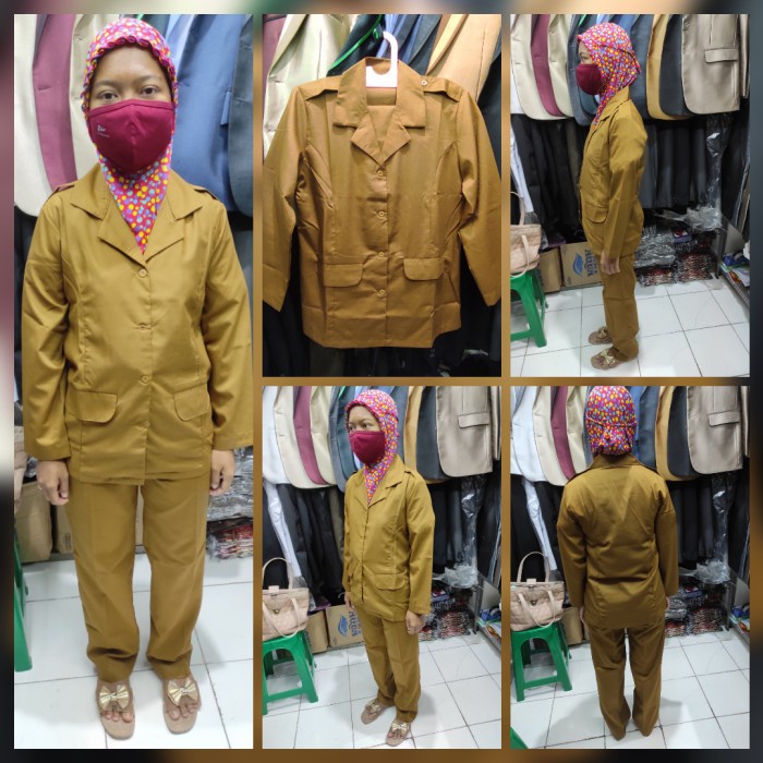 Baju Seragam Wanita Dinas Pns Dki Pmda Safari Pdh Ada Rok Celana