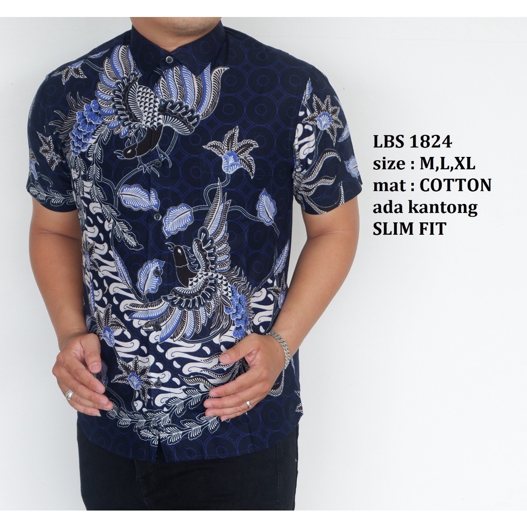 KEMEJA BATIK PRIA SLIM FIT BAJU BATIK PRIA SLIM FIT PREMIUM LBS1824