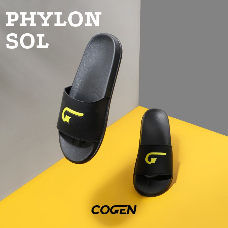 Cogen Sandal Slop Pria Sendal Slide Phylon Sol Signage Collection - Yellow