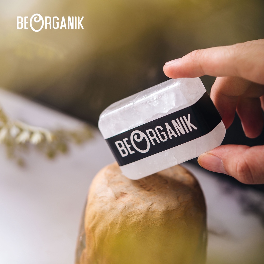 Batu Tawas BEORGANIK - Deodorant Deodoran Deo Penghilang Bau Badan &amp; Ketiak Batu Tawas Beorganic - Original 100% Be Organik