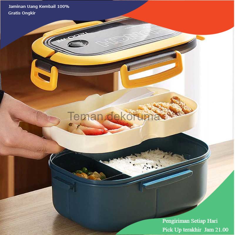 TD - PR HOMEFAVOR Kotak Makan Bento Lunch Box Double Layer 1200ml - HF225