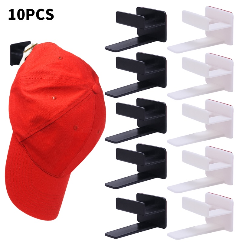 10pcs / Set Kait Gantungan Topi Baseball / Syal / Pakaian Portable Dua Lapis Tanpa Bor