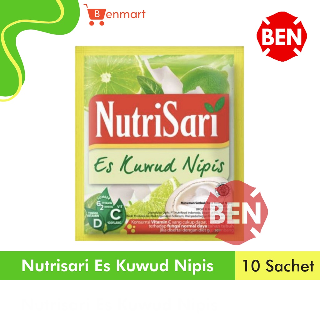 

Nutrisari ES KUWUD NIPIS 1 Renceng 10 Sachet Nutri Sari Hijau Dingin