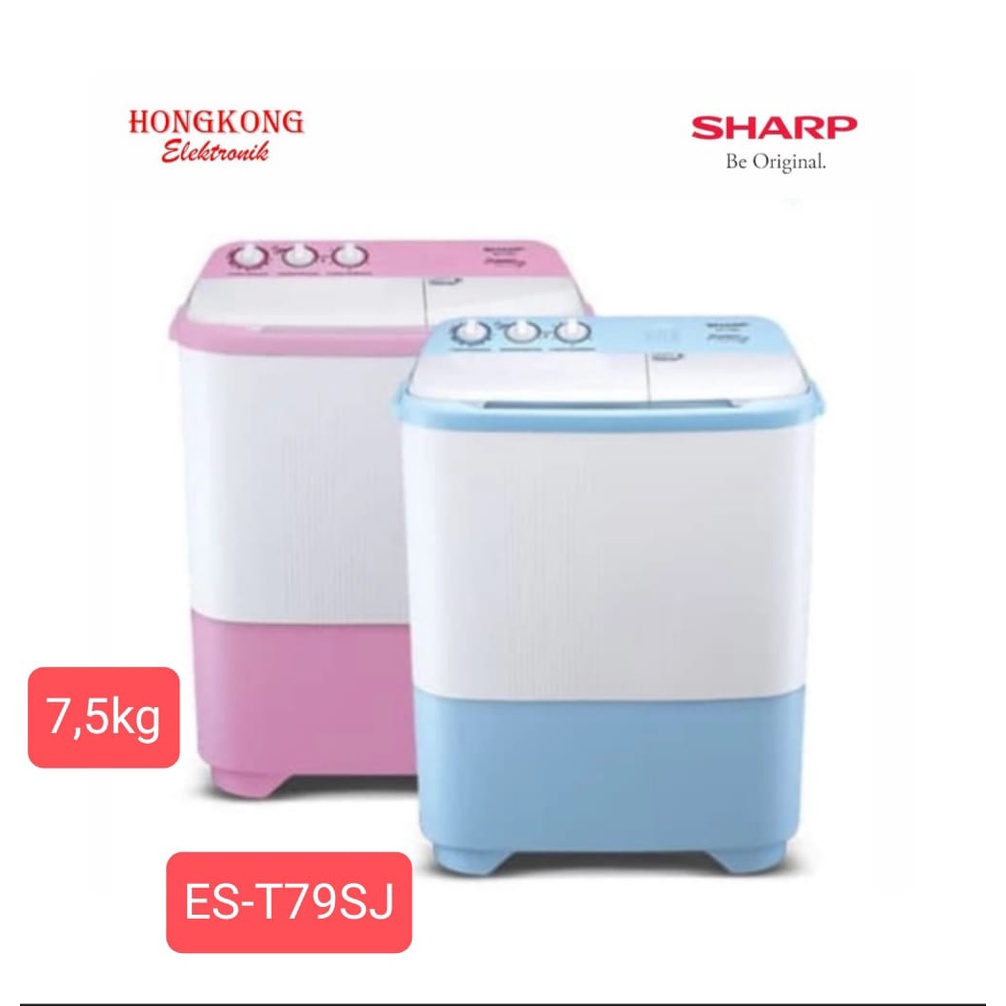 Mesin Cuci 2 Tabung Sharp ES-T79SJ Blue/pink