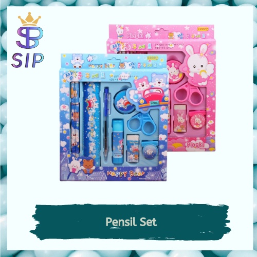 Paket alat tulis 9 in1 / Alat tulis set karakter / Stationery set Lucu Hadiah