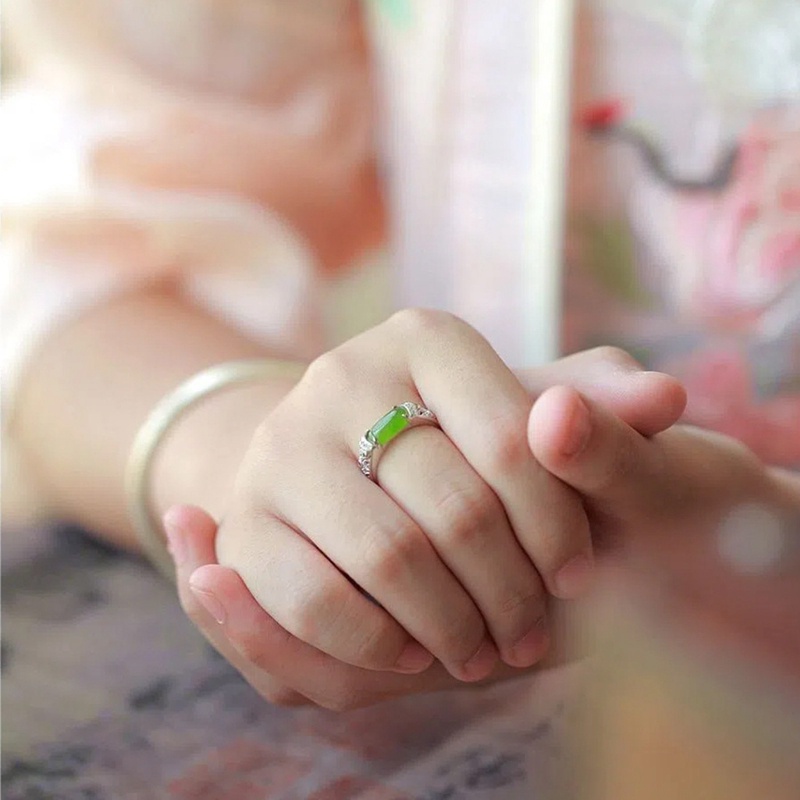 Fancyqube Cincin Sterling Silver S925 Model Terbuka Dapat Disesuaikan Gaya Retro