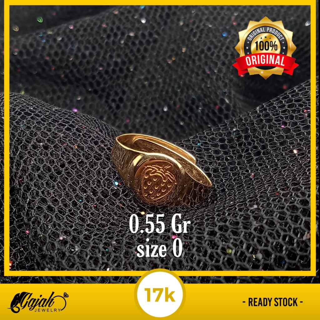 Cincin anak emas 17K - 0.55 gr kadar 750 - 3988