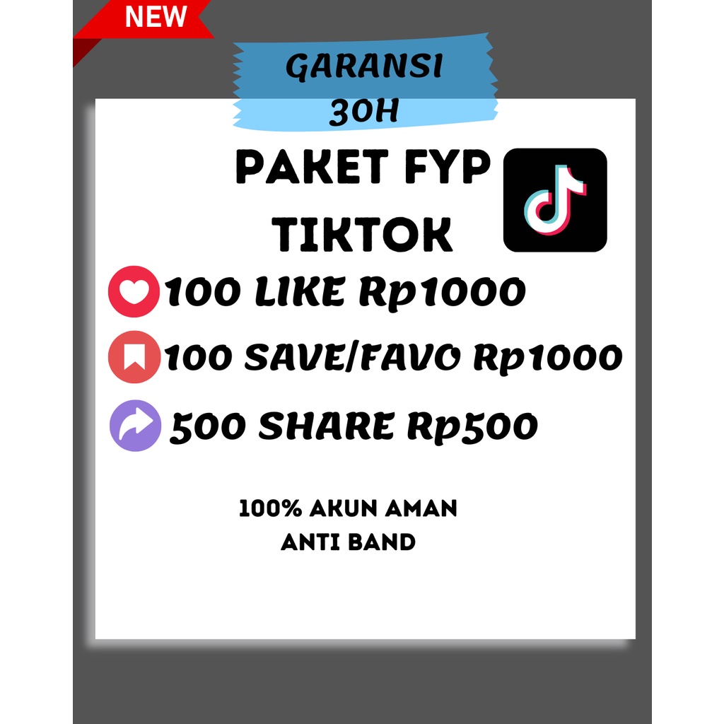 PAKET FYP TIKTOK TERMURAH BERGARANSI PERMANEN