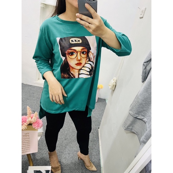 Cherry_ TUNIK WANITA / TUNIC BASIC WOMEN / OVERSIZED BABYTERRY PRINTING