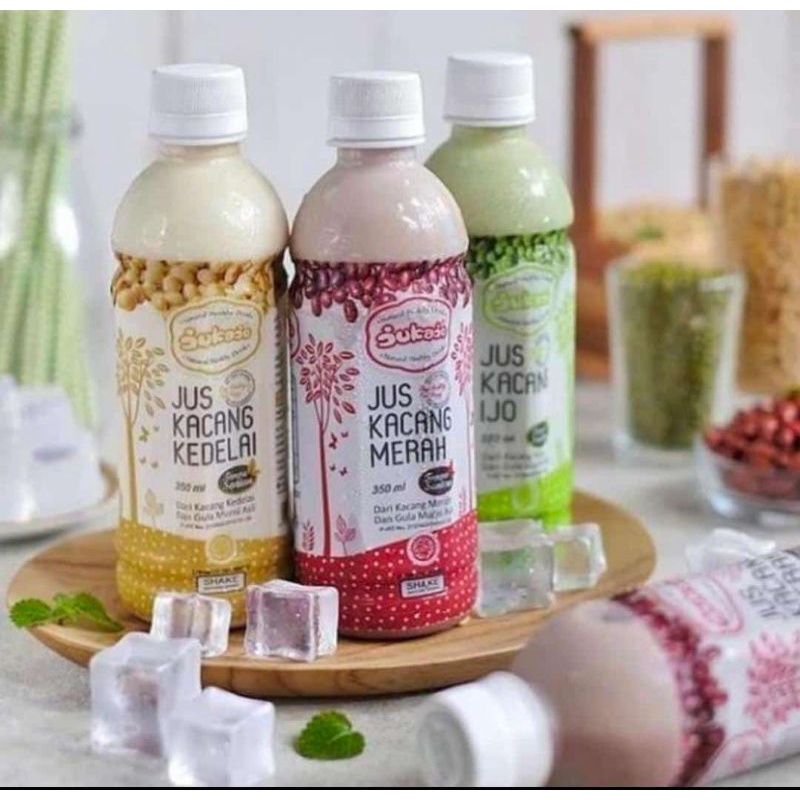 JUKAJO Minuman Jus Kacang Ijo Kacang Kedelai Kacang merah 350ml
