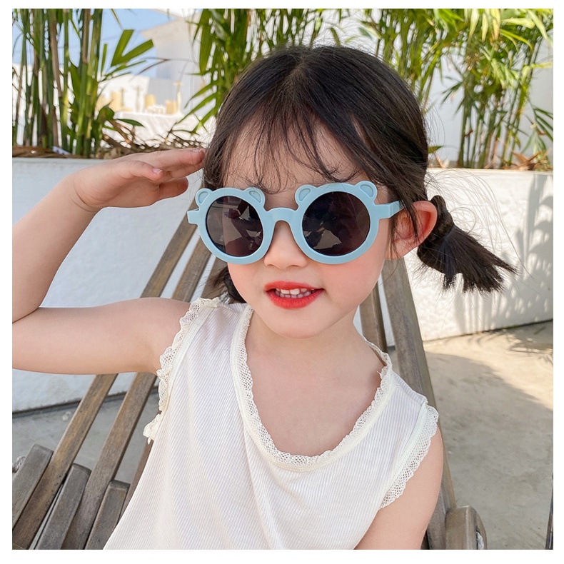 Diskon Spesial 8 Colors Round Frame Bear Children'S Sunglasses Cute Candy Color Terbaru C286