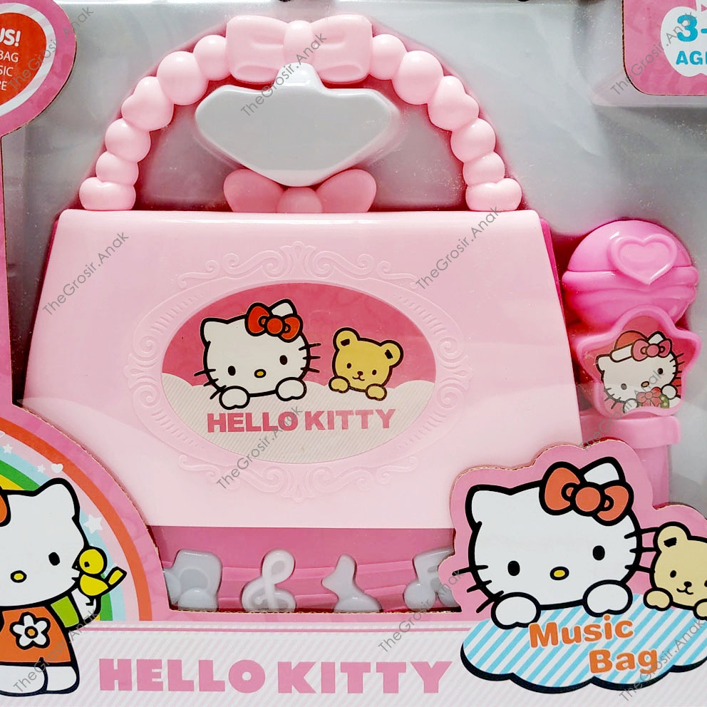 Microphone Music Bag LOL Hello Kitty Frozen Mainan Tas Mic MP3 Musik Lampu