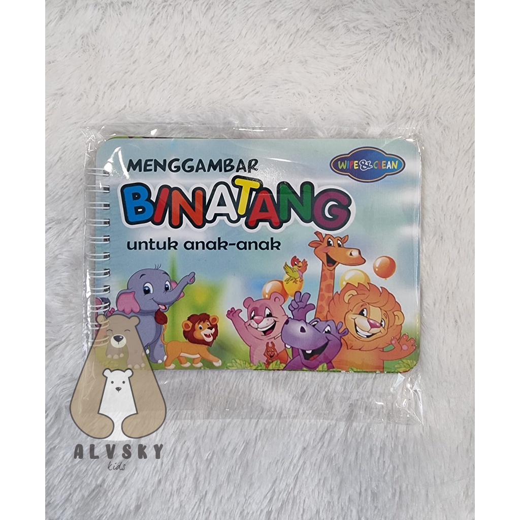 WIPE CLEAN ACTIVITY BOOK MENGGAMBAR BUAH HEWAN / BUKU AKTIVITAS EDUKASI ANAK BELAJAR MENULIS ANGKA HURUF HIJAIYAH