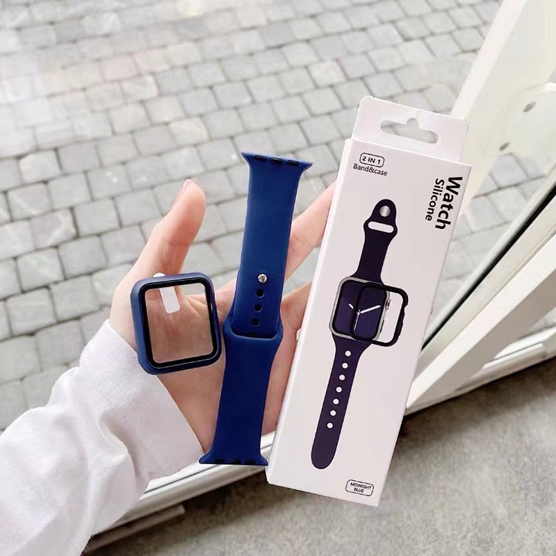 Tali+Case✅Tali Strap For iWatch Series 8/7/6/5/4/3 41mm 45mm + Tempered Glass Case Anti Gores Strap Sport Band iwatch Full Color Silicone Rubber A314