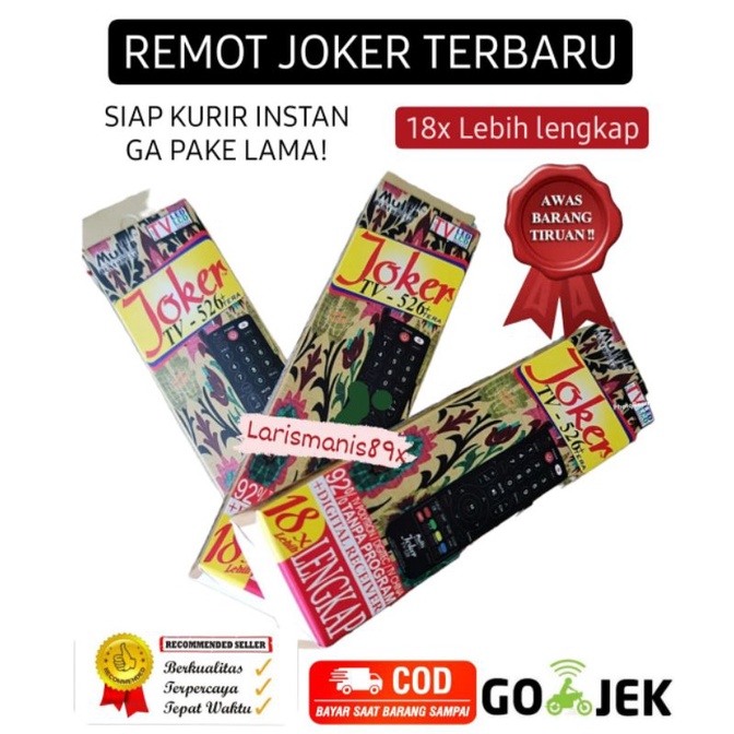 Remote TV Joker 18x Multi TERLENGKAP