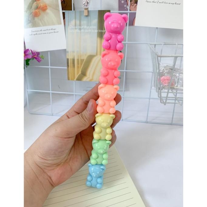 

CP997 Hhlhter Gummy Stabilo Bentuk Beruang Tumpuk 5 Warna Textr Lucu S