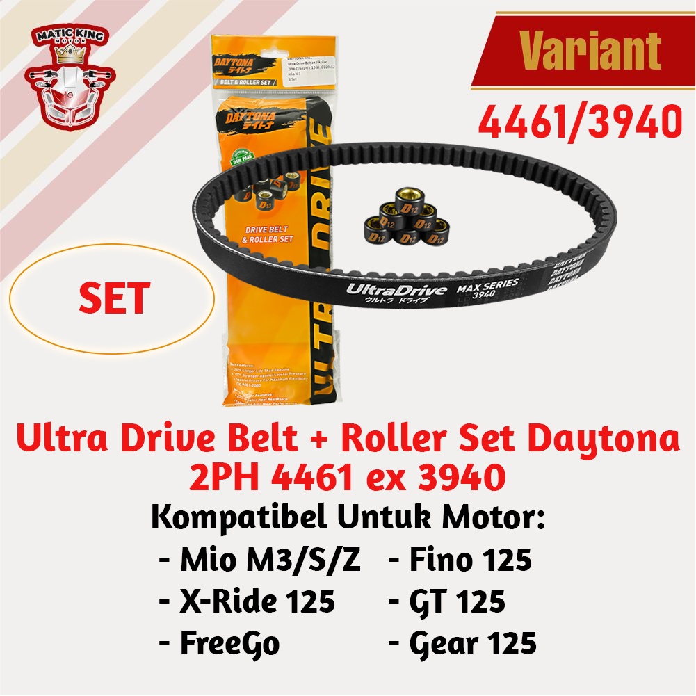 Vanbelt SET assy Mio J Soul GT Fino X-Ride Fi 115 Daytona Ultra Drive Belt+roller 4453 3512