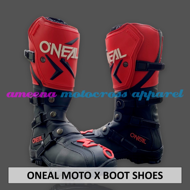 Sepatu MX Boots - Sepatu Trail - Sepatu Motocross - Sepatu Enduro - Sepatu Adventure - Red Black