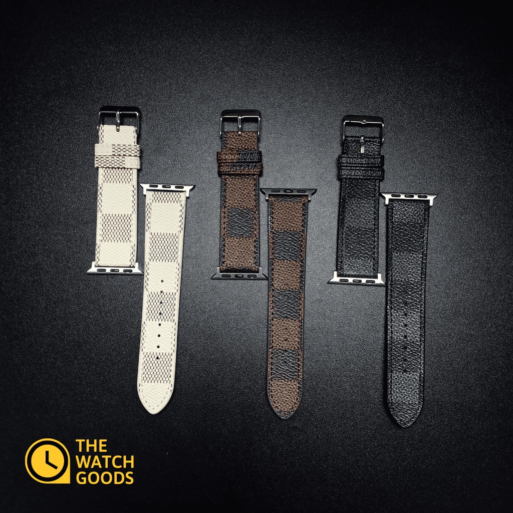 [PREMIUM QUALITY] LV Leather Smartwatch Strap 38mm 40mm 42mm 44mm | Grade A LV Leather | Strap Apple Watch Series 8 7 6 5 4 3 2 1 Gen 1