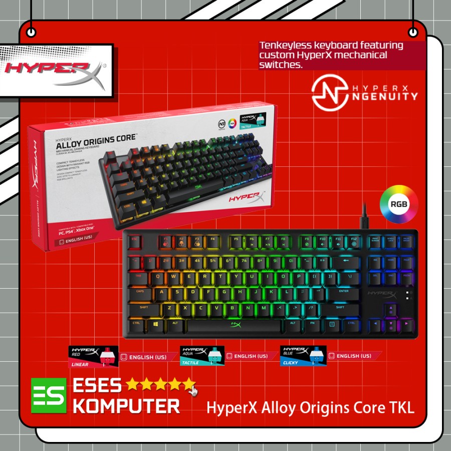Keyboard HyperX Alloy Origins Core TKL RGB - Mechanical Switch Gaming