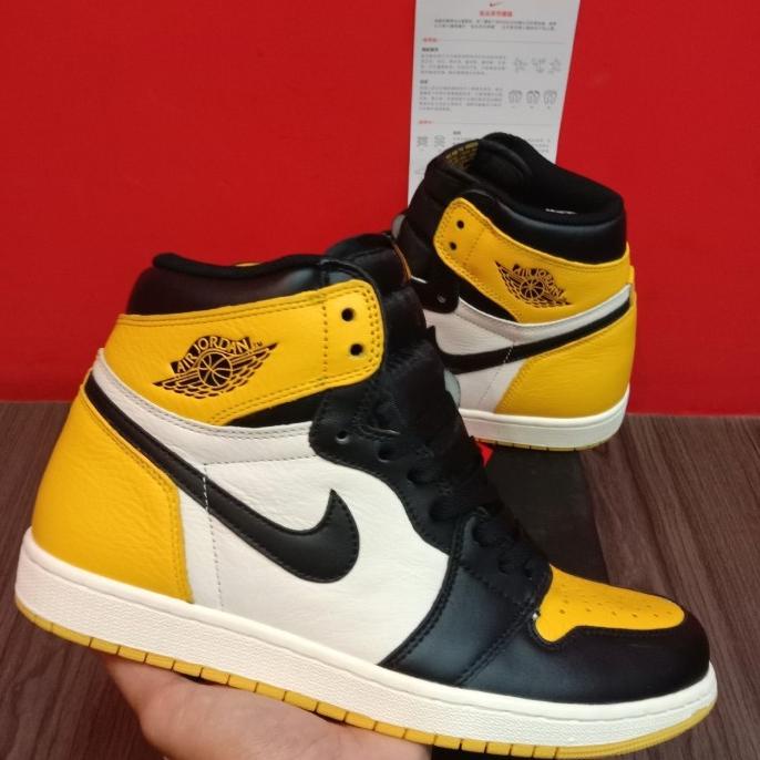 Sepatu Nike Air Jordan 1 High Yellow Toe 100% Pk Original Bnib Atormelzi