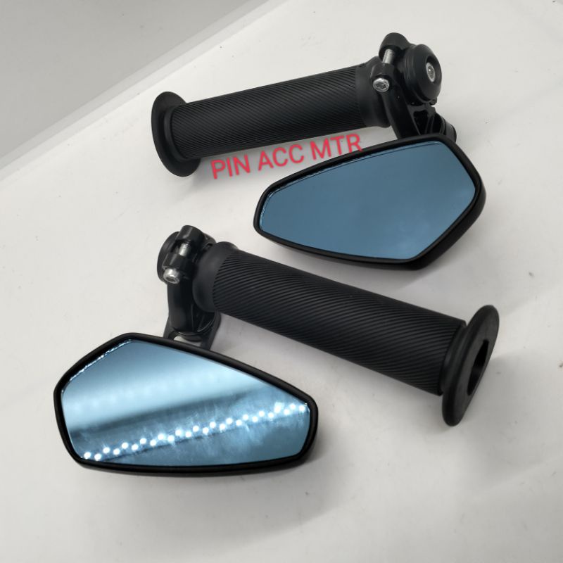 paket variasi motor spion jalu bar end/Oval/Kaca P/B/+ hangrip Donino hitam untuk semua