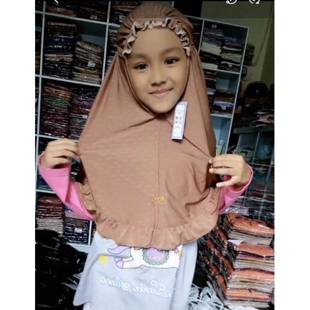 553 JILBAB DOA IBU KERUT DAHI Renda Rempel ANAK JERSEY Valentine/HIJAB Doi siria bergo mukena  KIDS 