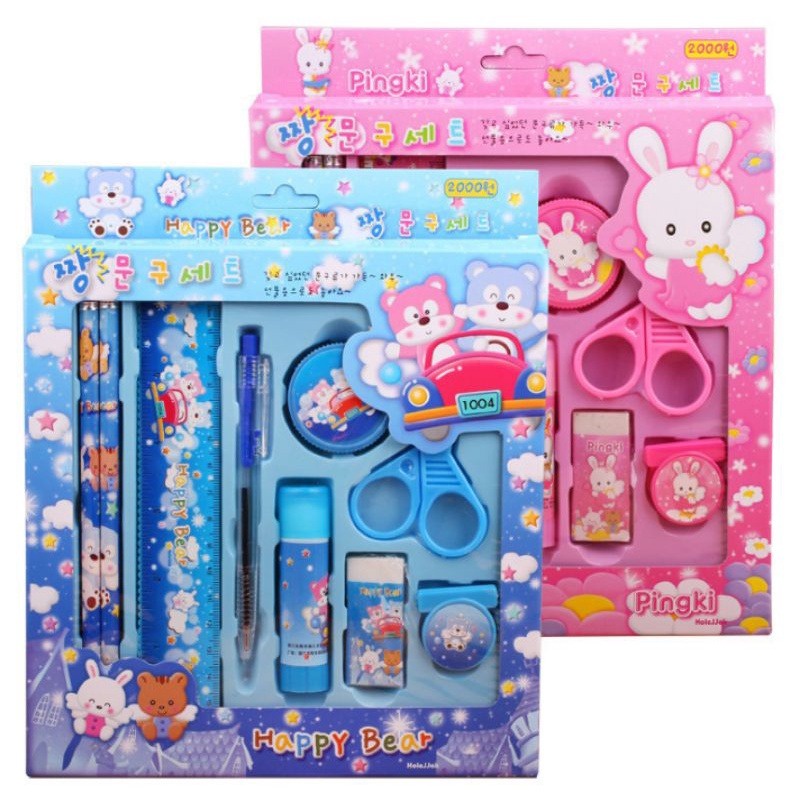 

rgi062 Alat Tulis 9in1 Pensil Set, Perlengkapan Sekolah Anak, Pena Belajar, Stationary Kids School