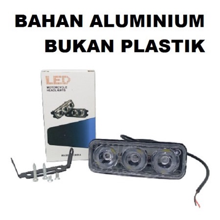 Lampu Tembak LED E03 Sorot Cree 3 Mata 9 Watt Motor Mobil E03R