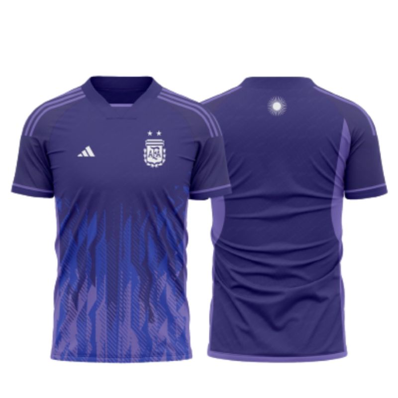 Jersey Argentina Away 2022 2023 Piala Dunia Full Patch Nameset