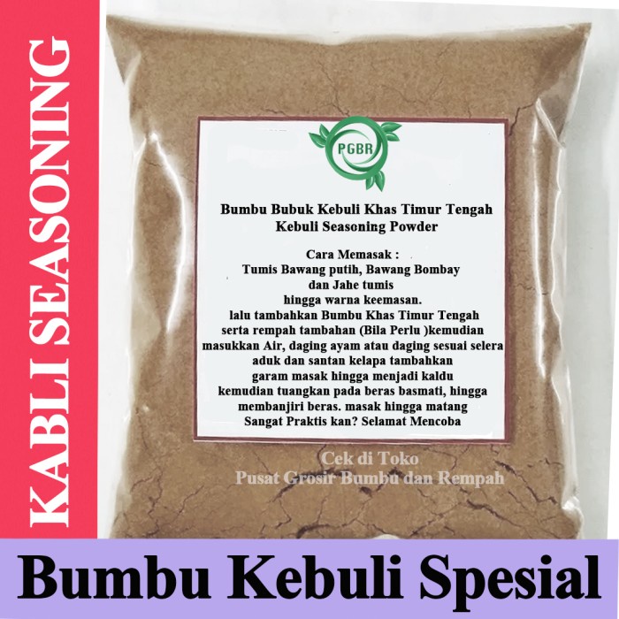 

Bumbu Kebuli Mandhi Briyani Kabsah Bukhori Untuk 1 Liter Beras Grosir Bumbu Khas Timur Tengah Arabic Instant Seasoning - Bumbu Kebuli