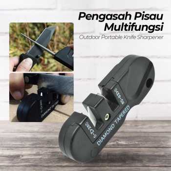 GS7i Pengasah Pisau Multifungsi Outdoor Portable Knife Sharpener Y88 Hitam Ori-YA