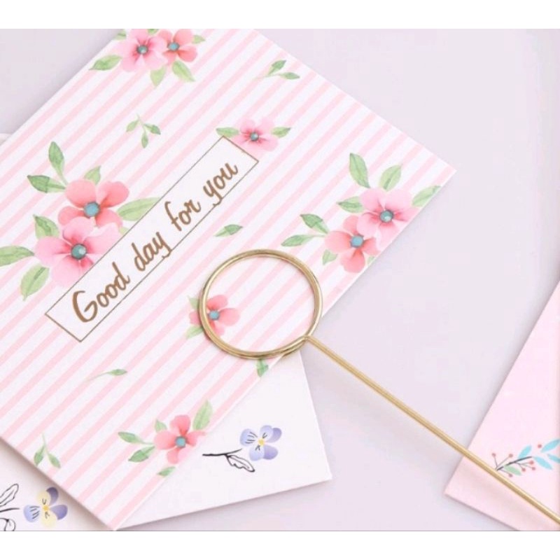 Stick Kartu Gold / Stick Clip Card Flower Bouquet isi 10 Pcs