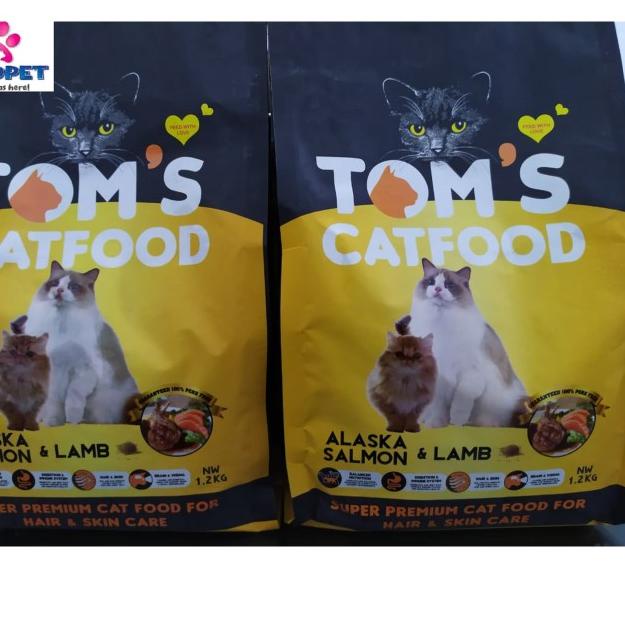 TOMS CAT - HAIR & SKIN - ALASKA SALMON & LAMB - 1,2kg - MAKANAN KUCING