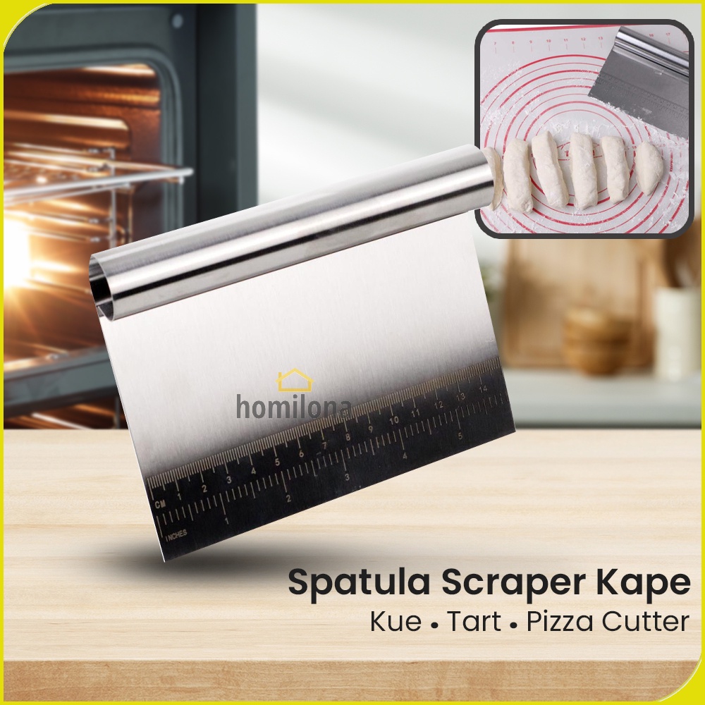 Spatula Scraper Kape Kue Tart Pizza Cutter 15CM CJ07121 Silver