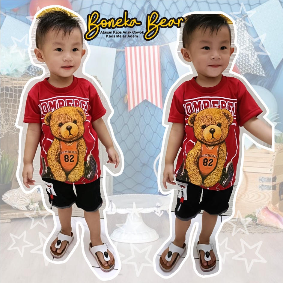 Atasan Kaos Anak Laki-Laki Boneka Bear CF Kids