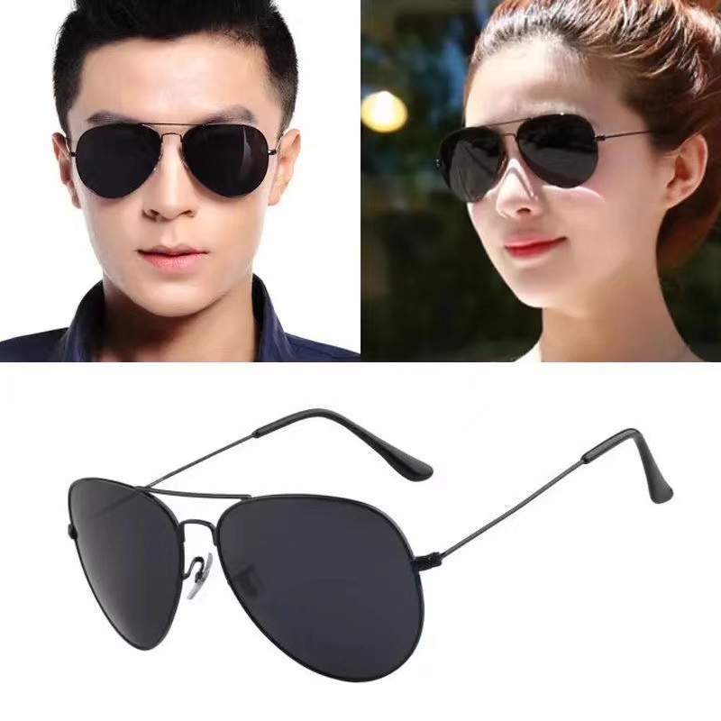 Kacamata Hitam Pria / Wanita Model Retro Klasik Reflektif Bahan Metal