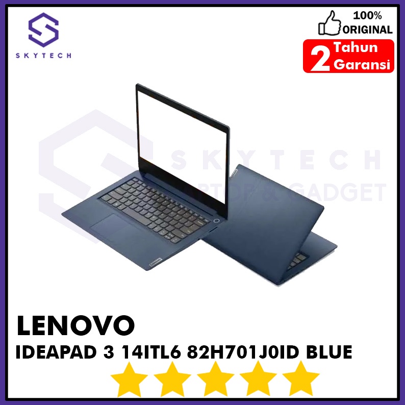 LAPTOP LENOVO IDEAPAD 3 14ITL6 J0ID INTEL i3 1115G4 RAM 8GB SSD 256GB WINDOWS 11 OHS 2021 82H701J0ID