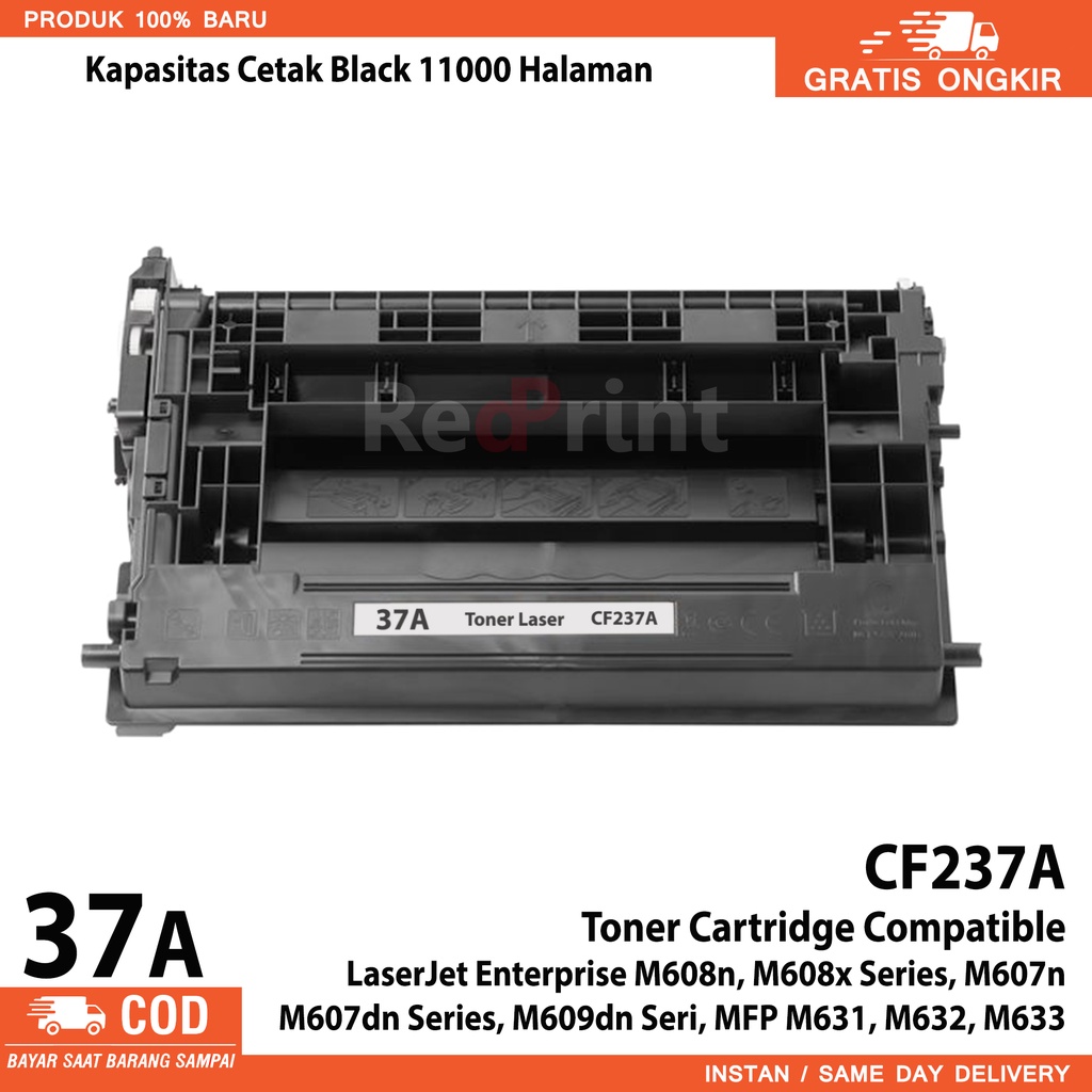 Toner Catridge Compatible 37A LaserJet Enterprise M608n, M607n, M609dn, MFP M631, M632, M633