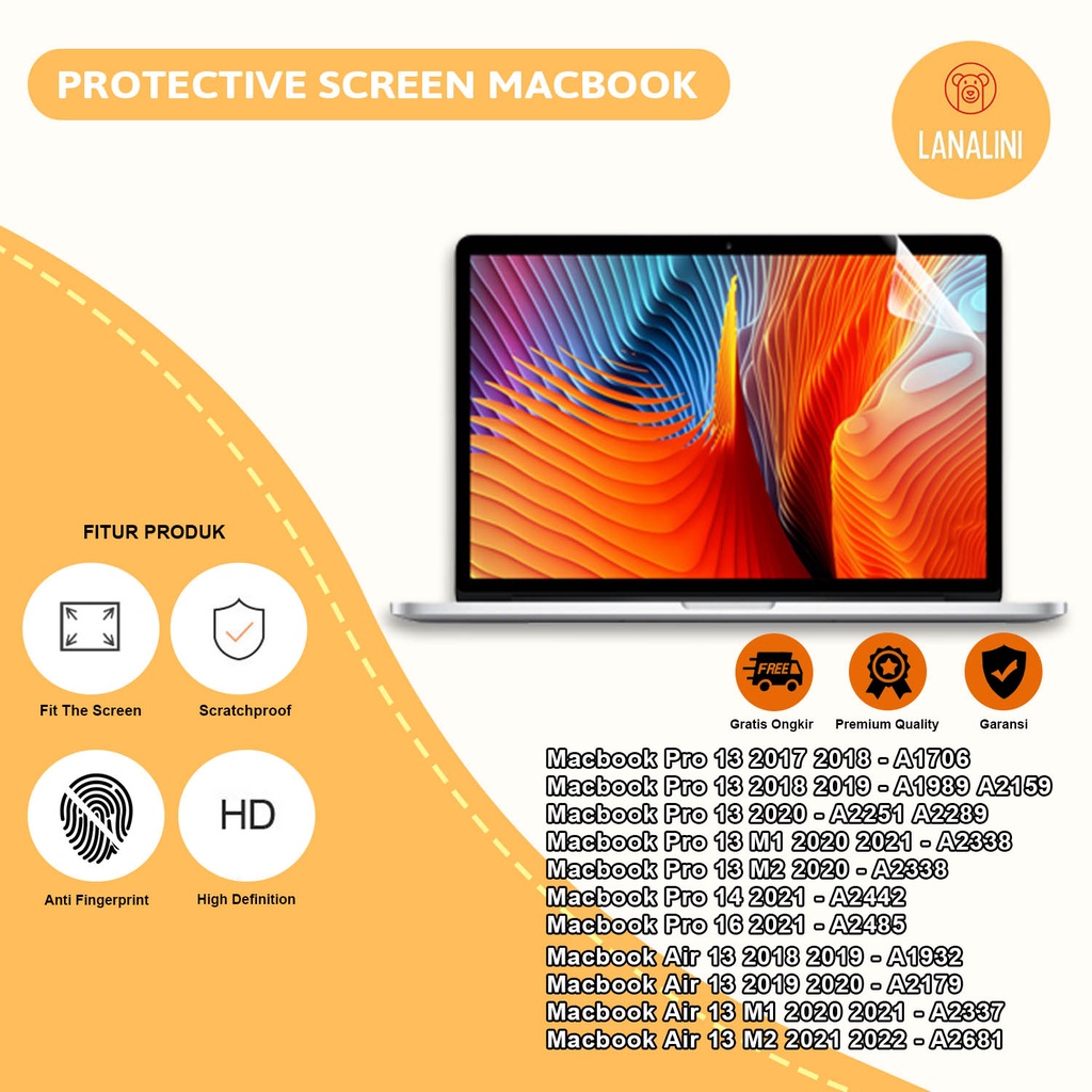 Protective Screen Guard Protector Tempered Glass Anti Gores Kaca Plastik Pelindung Layar Laptop Macbook Air Pro M1 M2 13 13,3 14 Inch A2289 A2337 A2338 A1706 A1708 A2179 A1932 A2251 A2681 A2442Clear HD Bening Frosted Matte Anti Blue Biru Murah