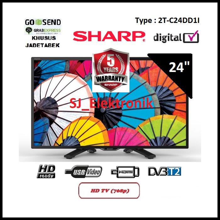 Jual LED TV Sharp 24 Inch 2TC24DD1i / 24DD1i / 24DD1 HD DigitalTV DVBT2 Shopee Indonesia