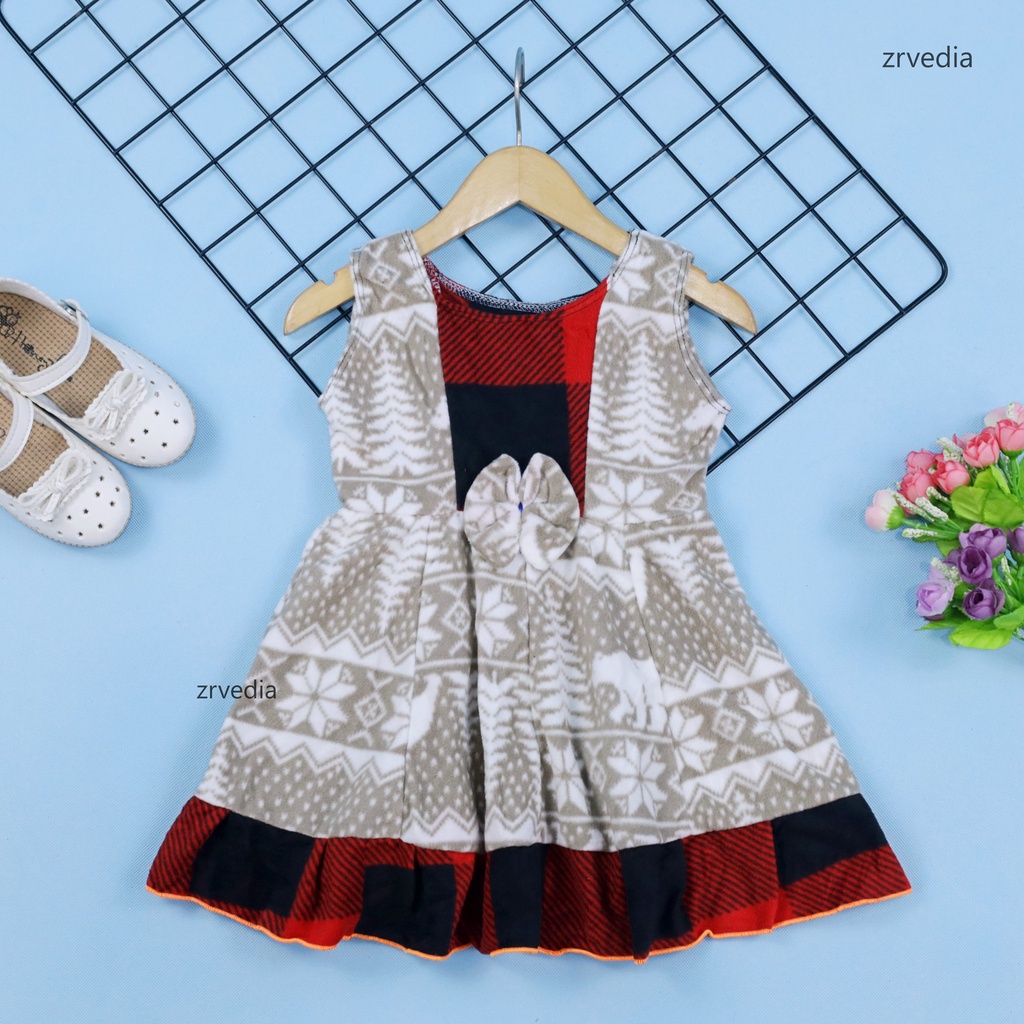 [BLUDRU FLANEL] Dress Aurora uk Bayi 3-12 Bulan / Baju Anak Perempuan Murah Pakaian Pesta Gaun Kensi