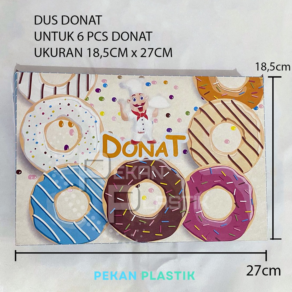 

10 pcs Box Donat isi 6 / box donat isi 3 / Dus Kemasan Donut Kotak Kue